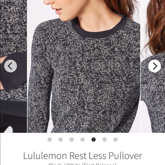lululemon sz8 black/white Rest Less Pullover - Picture 2 of 11